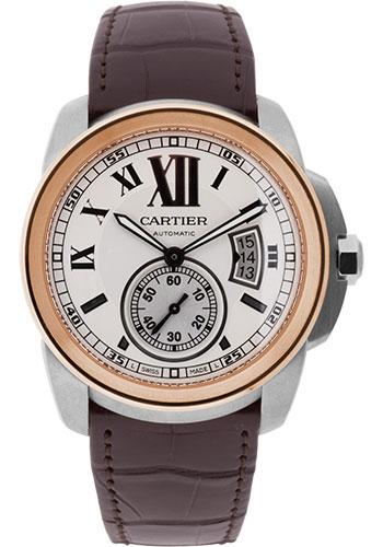 cartier-calibre-de-cartier-watch-42-mm-steel-case-pink-gold-bezel-snailed-dial-alligator-strap-w7100039