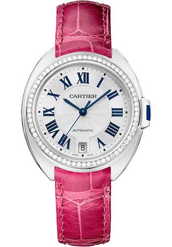 cartier-cle-de-cartier-watch-35-mm-white-gold-diamond-case-white-dial-fuchsia-pink-alligator-strap-wjcl0049