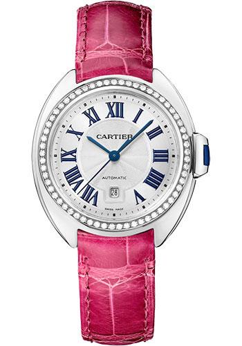cartier-cle-de-cartier-watch-31-mm-white-gold-diamond-case-white-dial-fuchsia-pink-alligator-strap-wjcl0050