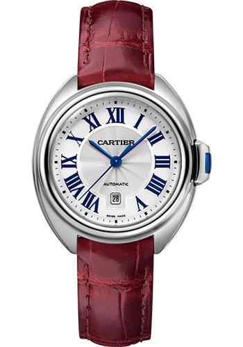 cartier-cle-de-cartier-watch-31-mm-steel-case-silvered-dial-bordeaux-alligator-strap-wscl0016