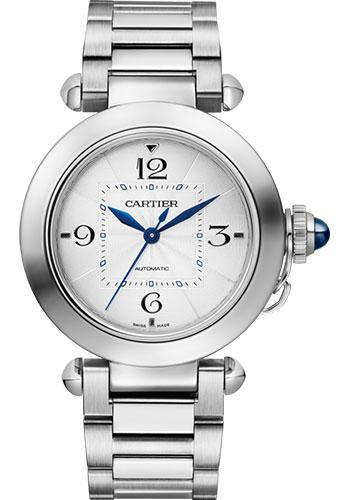cartier-pasha-de-cartier-watch-35-mm-steel-case-silver-dial-bracelet-second-navy-alligator-strap-wspa0013