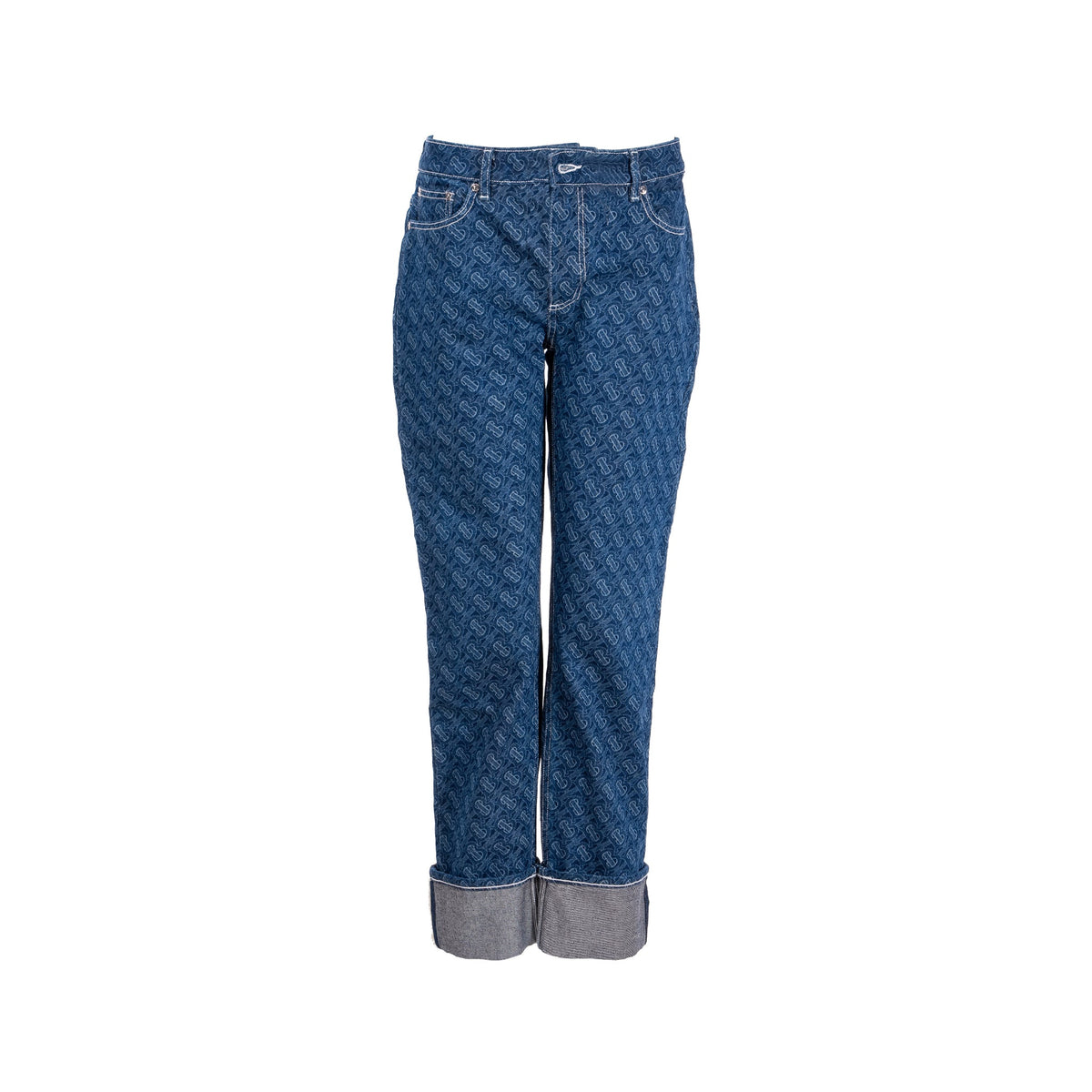 burberry-size-25-skinny-mid-rise-monogram-pattern-denim-jeans-cotton-blue