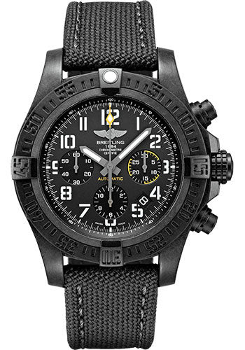 breitling-avenger-hurricane-12h-45-watch-breitlight-volcano-black-dial-anthracite-military-strap-tang-buckle-xb0180e41b1w1