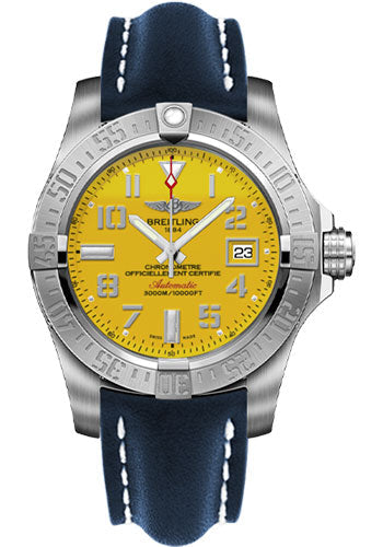 breitling-avenger-ii-seawolf-watch-45mm-steel-case-cobra-yellow-dial-blue-leather-strap-a1733110-i519-105x-a20basa-1