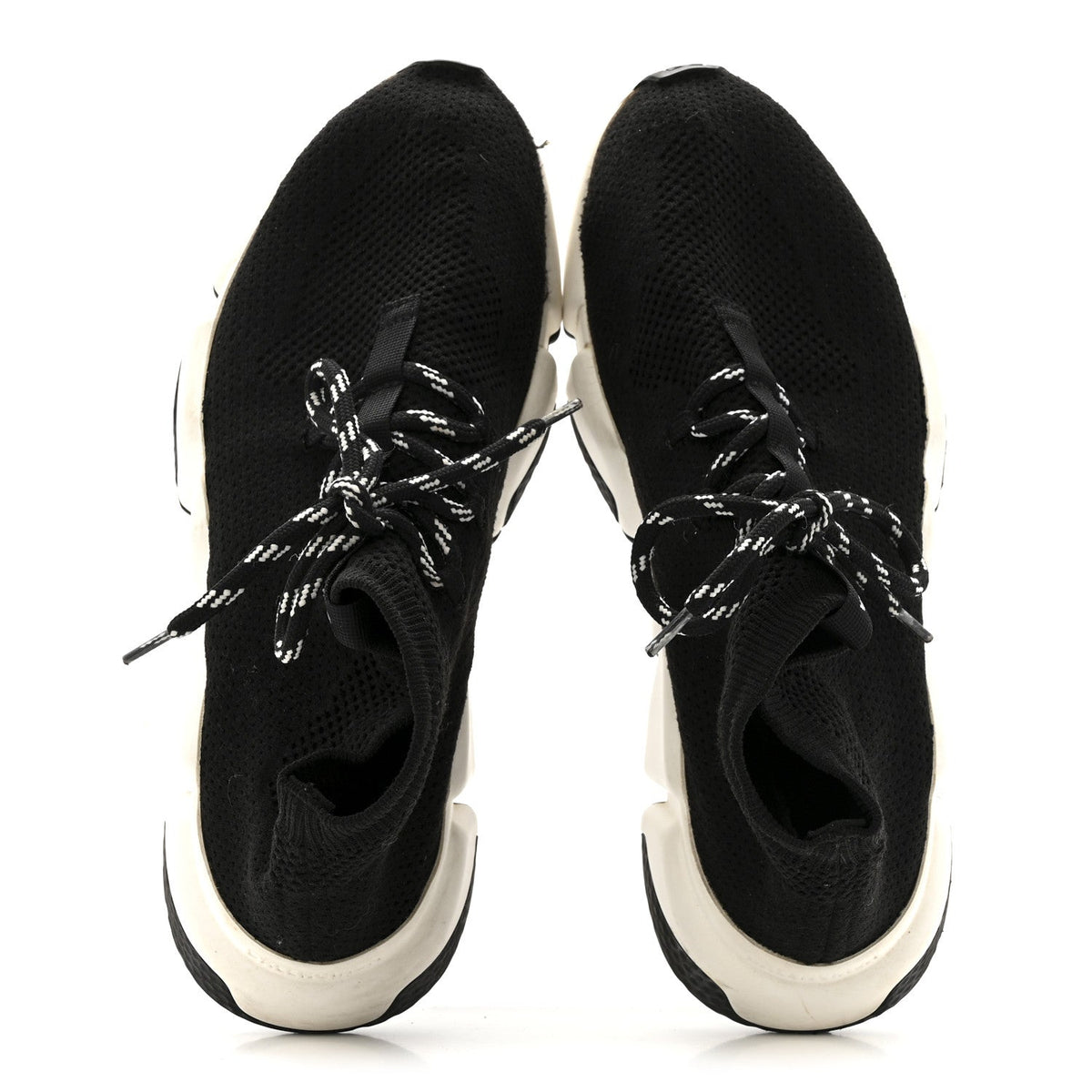 BALENCIAGA SPEED LACE UP SNEAKERS BLACK WHITE