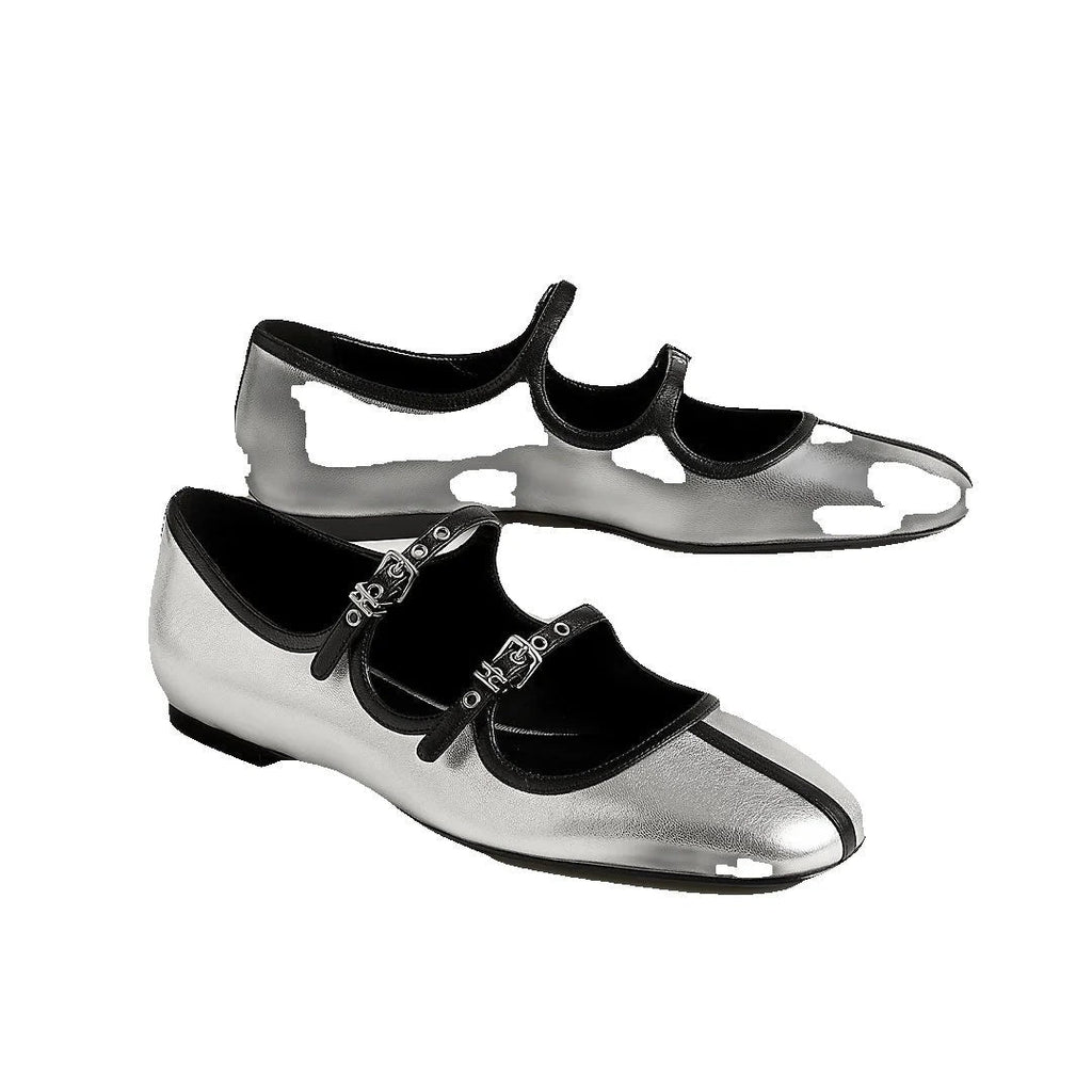 HERMÈS LIGHT BALLET FLAT SILVER