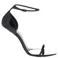 SAINT LAURENT OPYUM PATENT SANDAL BLACK WITH GOLD HEEL