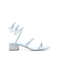 RENÉ CAOVILLA CLEO SANDAL GREY CRYSTAL-EMBELLISHED LIGHT BLUE