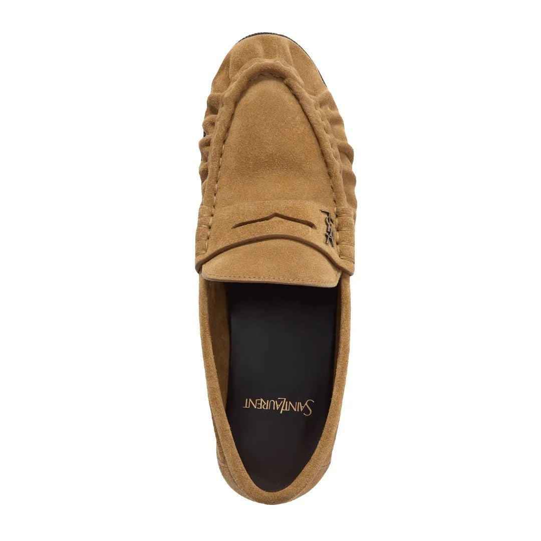 SAINT LAURENT LE LOAFER MULE LOAFERS TAN & BROWN