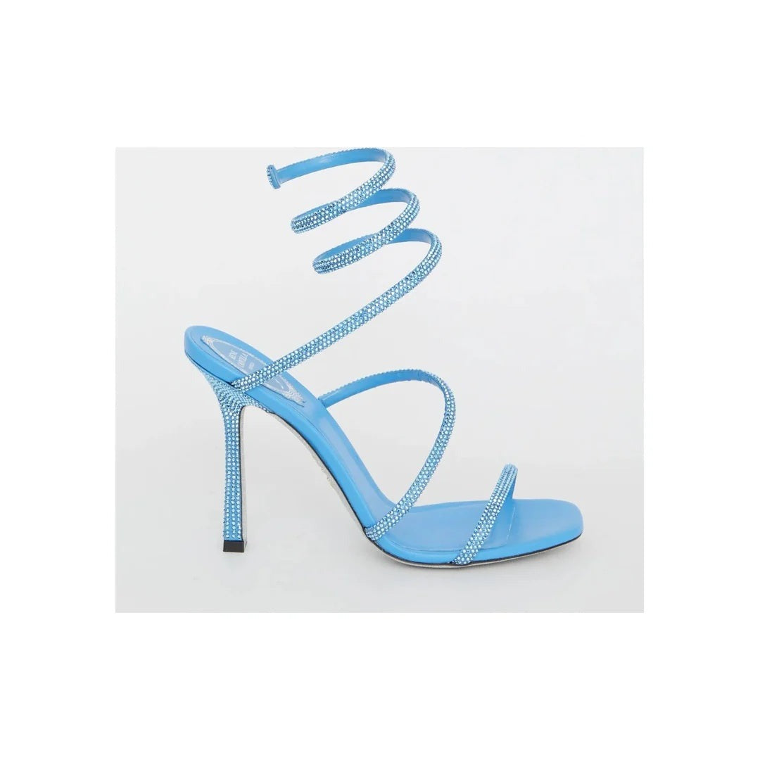 RENÉ CAOVILLA BRAID CLEO IVORY SANDAL BLUE