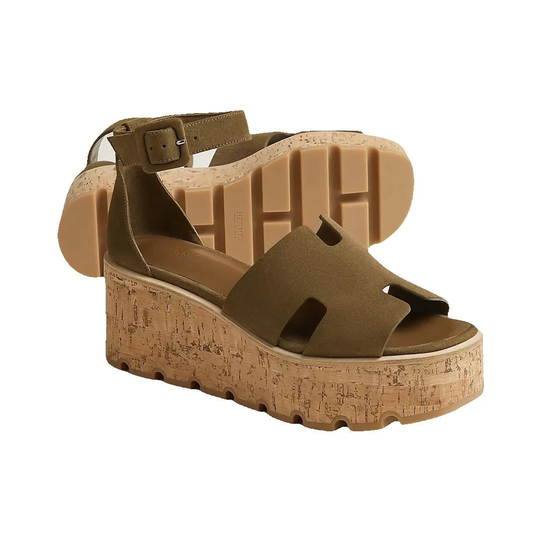 HERMÈS LUCE SANDAL OLIVE & KHAKI