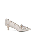 RENÉ CAOVILLA CINDERELLA 110MM SLINGBACK PUMP BEIGE & SILVER