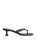 Amina Muaddi Leather Janis Heeled Sandals 45 – 88027