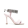 MANOLO BLAHNIK VIERASAN CROSSOVER-STRAP HEELED SANDALS PINK