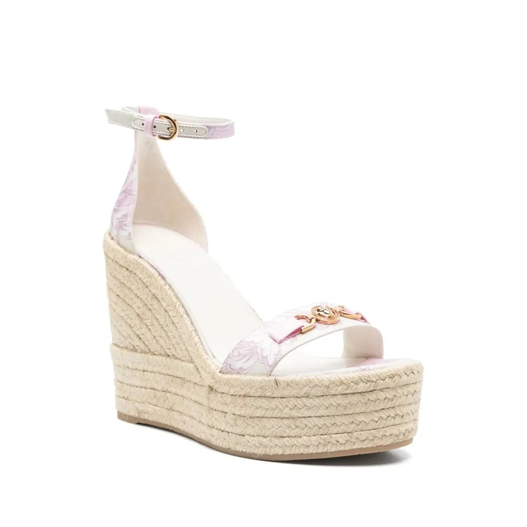 VERSACE MEDUSA ESPADRILLES WHITE & PINK