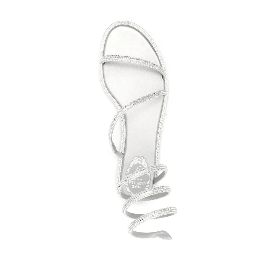 RENÉ CAOVILLA EDEN CRYSTAL-EMBELLISHED FLAT ESPADRILLE WHITE