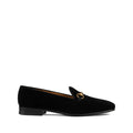 GUCCI HORSEBIT-EMBELLISHED WEBBING-TRIMMED SUEDE LOAFERS BLACK