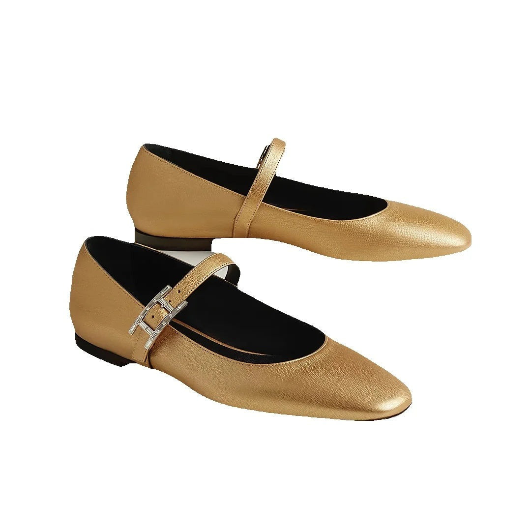 HERMÈS JANE BALLET FLAT BEIGE GOLD