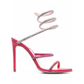 RENÉ CAOVILLA CLEO LEATHER HEELED SANDAL FUCHSIA & HOT PINK