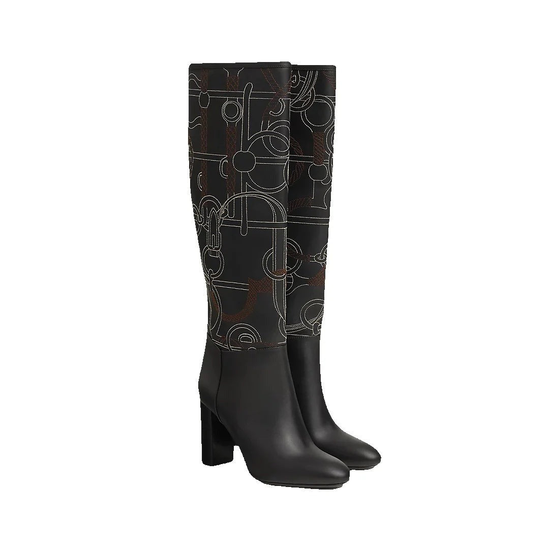 HERMÈS LISIERE BOOT BLACK WITH PRINT