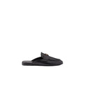 PRADA NUBUCK FLATFORM MULES BLACK