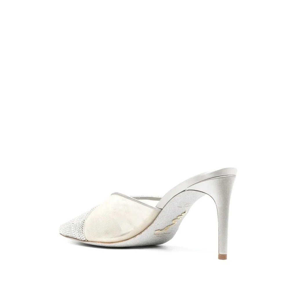 RENÉ CAOVILLA EVA LILAC MULE SILVER