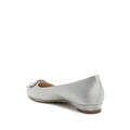 MANOLO BLAHNIK HANGISI FLAT CRYSTAL-BUCKLE BALLET FLATS SILVER & GREY