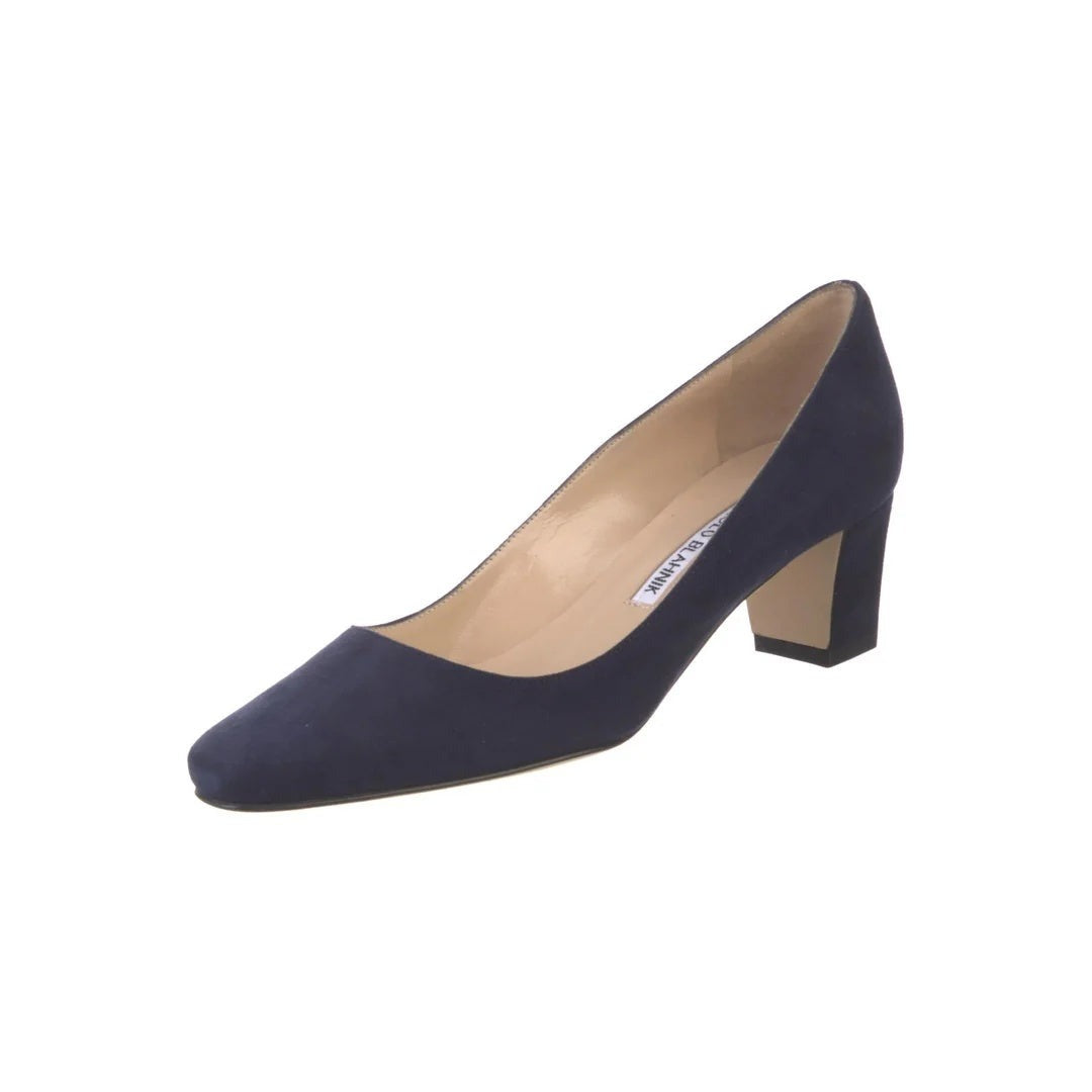 MANOLO BLAHNIK BB POINTED-TOE PUMPS NAVY