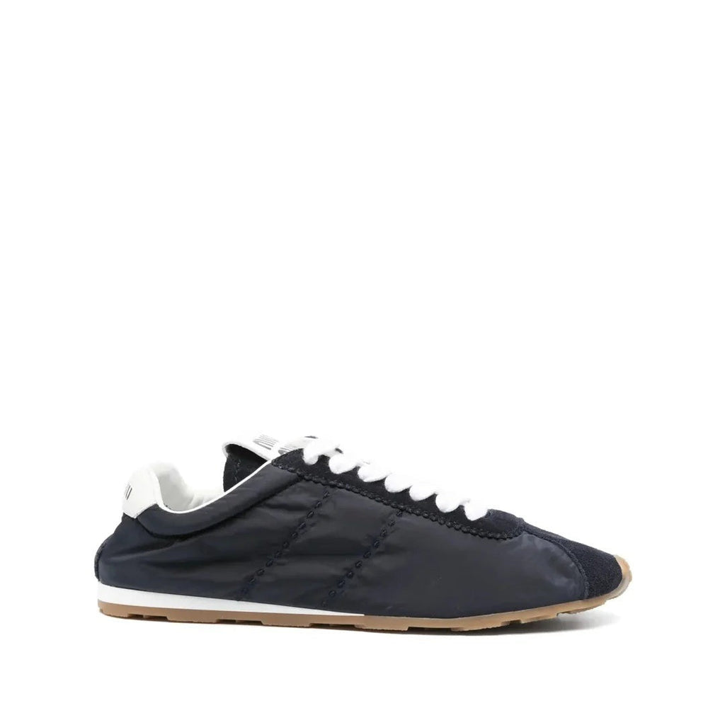 MIU MIU PLUME MESH FABRIC SNEAKERS WHITE & NAVY