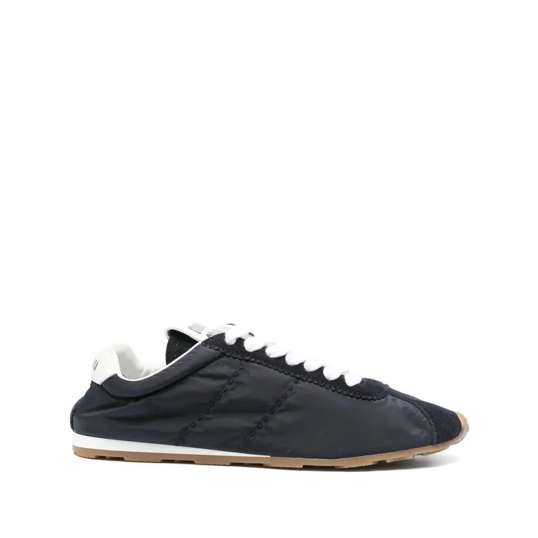 MIU MIU PLUME MESH FABRIC SNEAKERS WHITE & NAVY