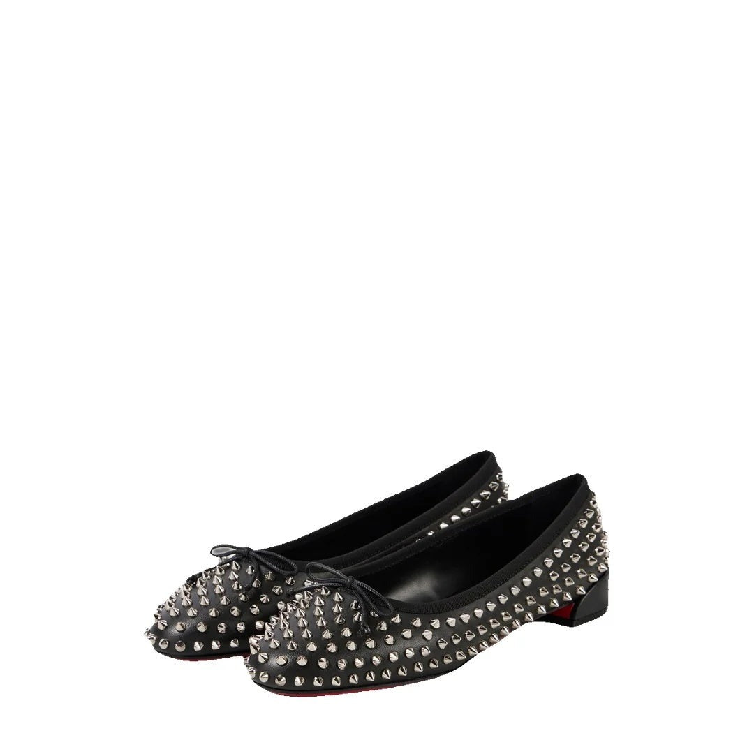 CHRISTIAN LOUBOUTIN BALLET FLAT BLACK (SPIKED)