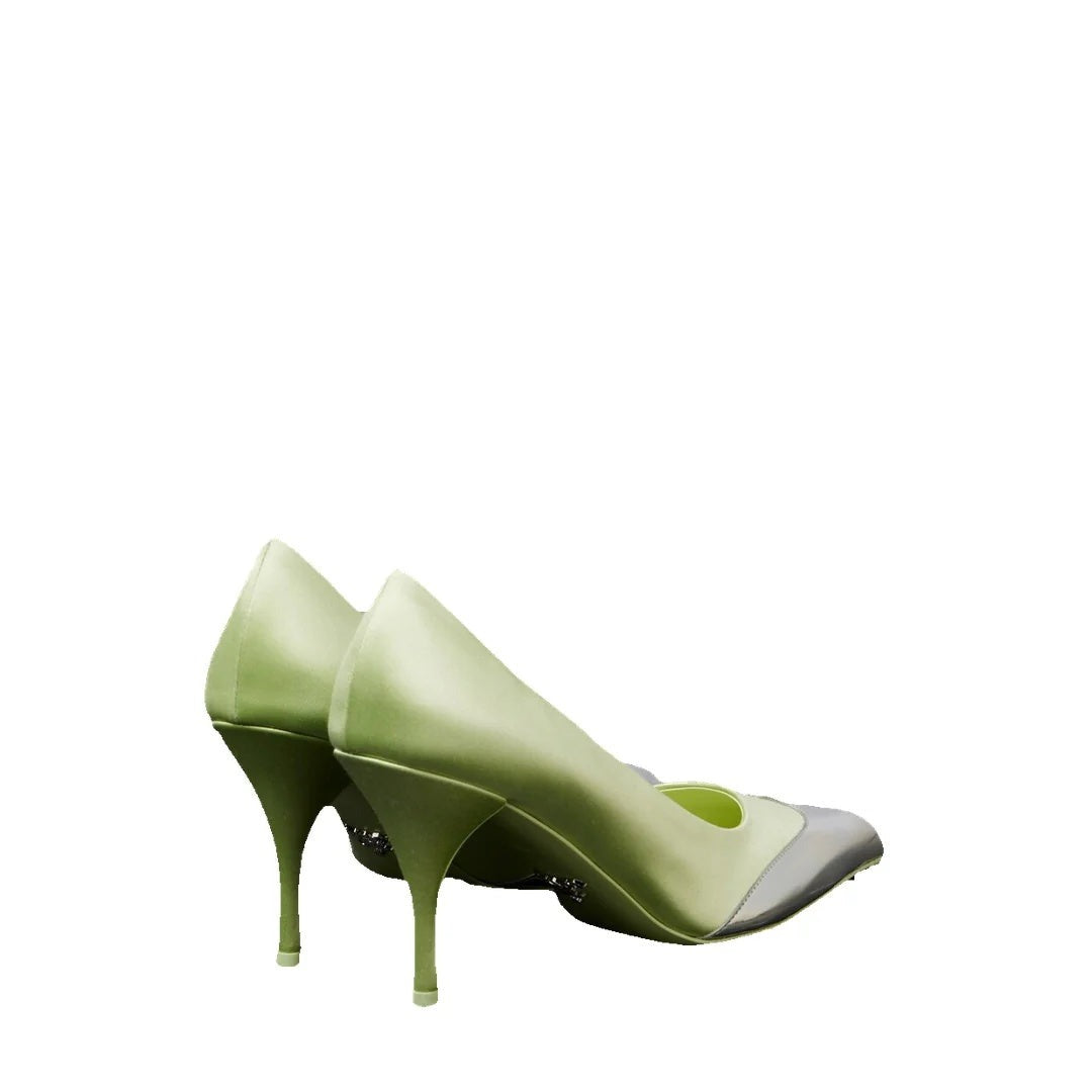 PRADA CANVAS PUMPS LIGHT GREEN & LIME