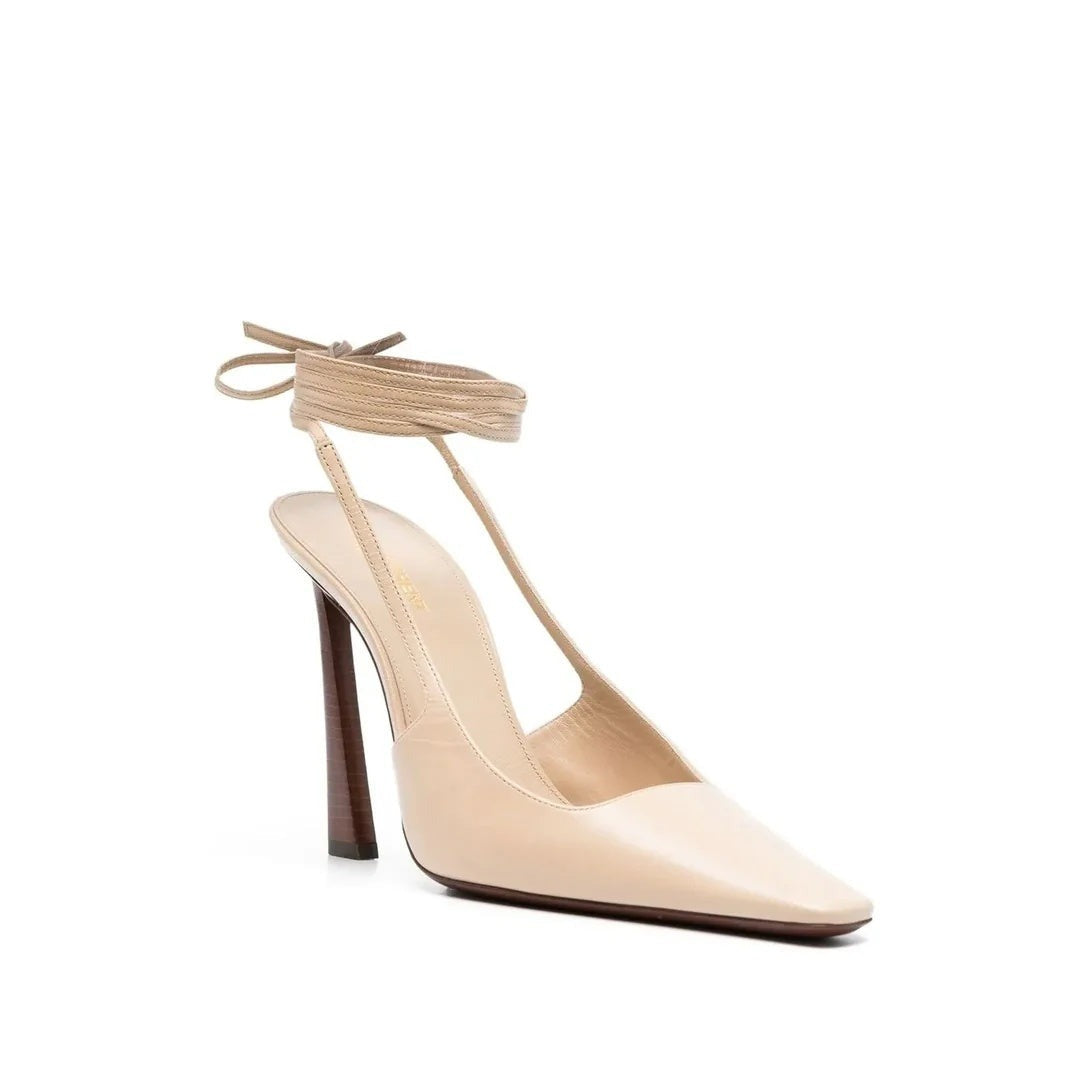 SAINT LAURENT RENEE SLINGBACK PUMPS BEIGE & NUDE
