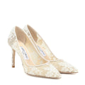 JIMMY CHOO ROMY LACE PUMPS WHITE