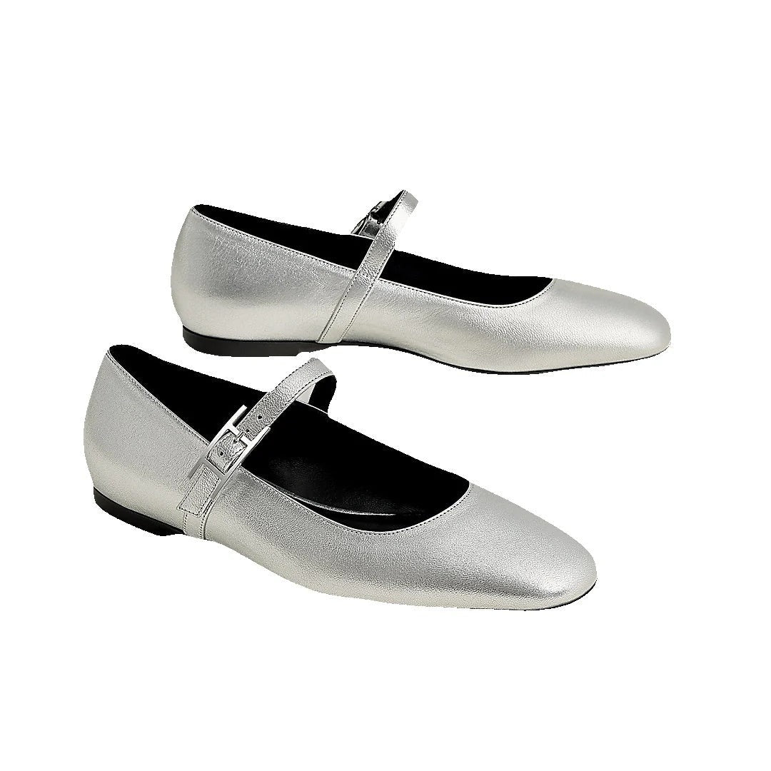 HERMÈS JANE BALLET FLAT BEIGE SILVER
