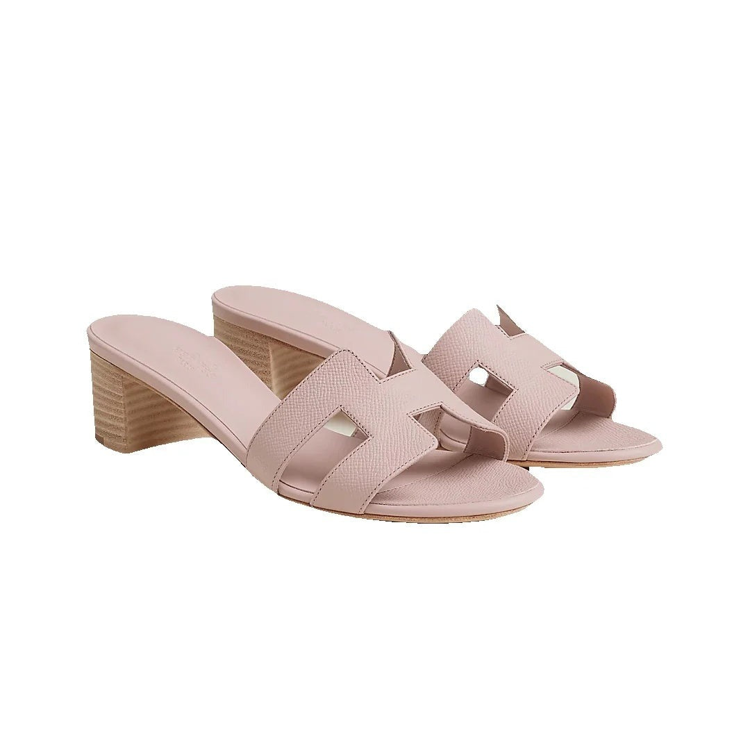 HERMÈS HERMES CALFSKIN OASIS SANDAL ROUGE RUBIS LIGHT PINK