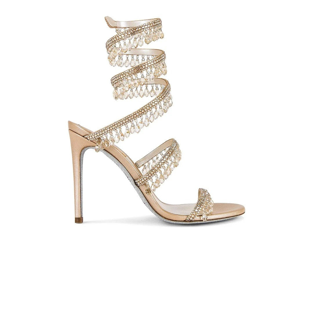 RENÉ CAOVILLA 105MM EDEN SANDAL GOLD