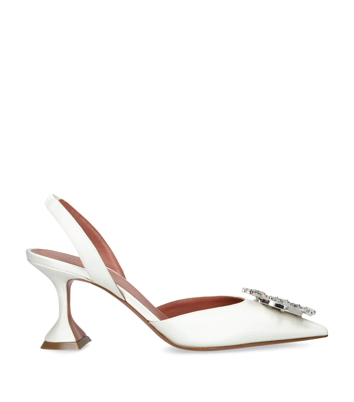 Amina Muaddi Satin Begum Slingback Pumps 70 – 42947