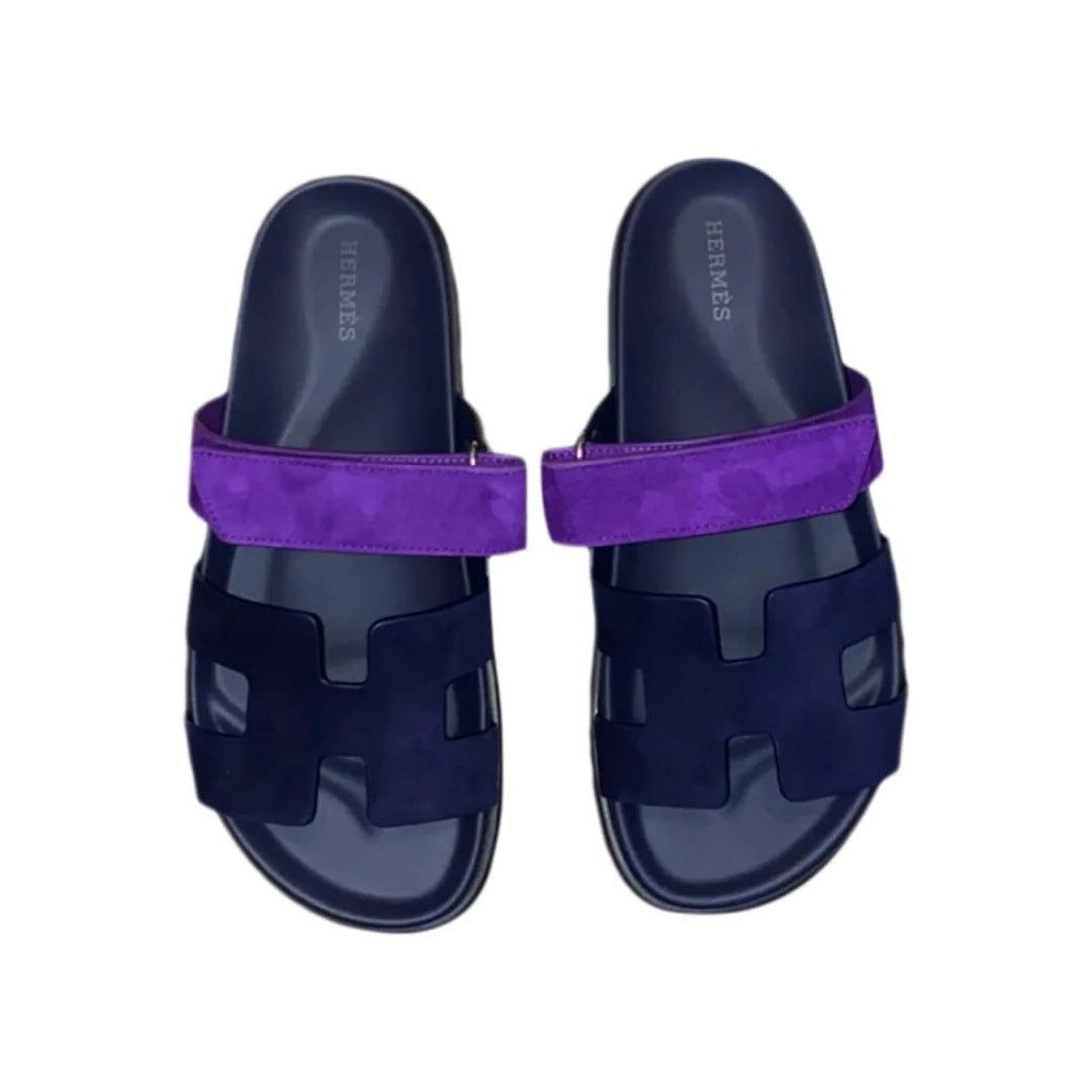 HERMÈS CHYPRE SANDAL NAVY AND PURPLE