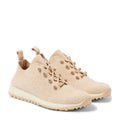 JIMMY CHOO VELES CASHMERE KNIT SNEAKERS BEIGE & NUDE