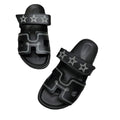 HERMÈS HERMES CALFSKIN CHYPRE SANDAL BLACK WITH STARS