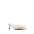 MANOLO BLAHNIK MAYSALE SUEDE MULES BEIGE & NUDE
