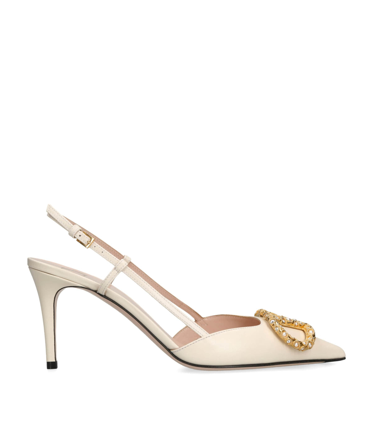 Valentino Garavani Leather VLogo Slingback Pumps 80 – 00182