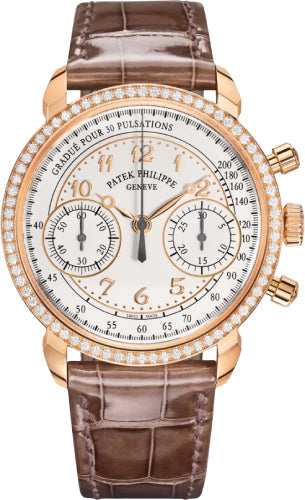 patek-philippe-complications-38mm-chronograph-rose-gold-silver-opaline-dial-diamond-bezel-7150-250r-001