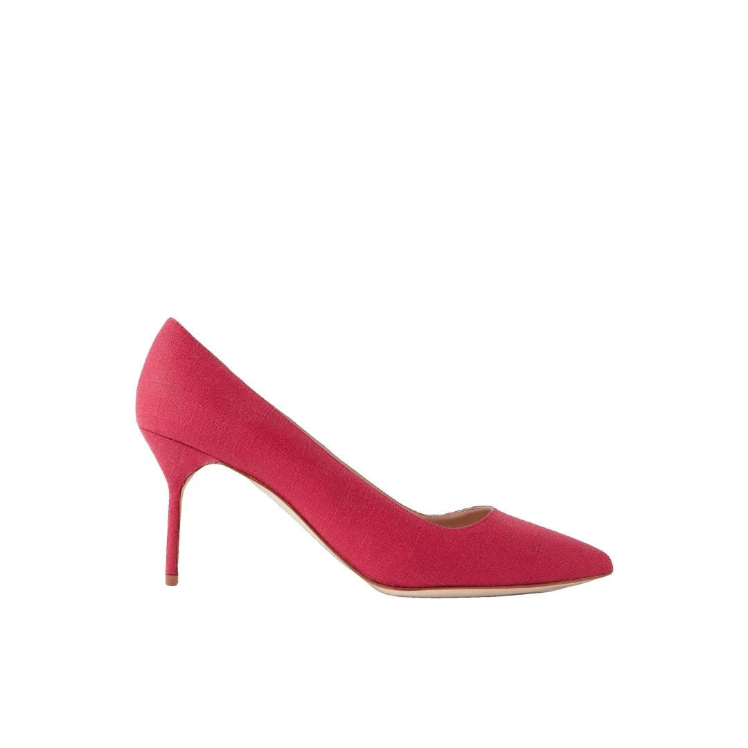 MANOLO BLAHNIK MARTEUIL LACE PUMPS PINK