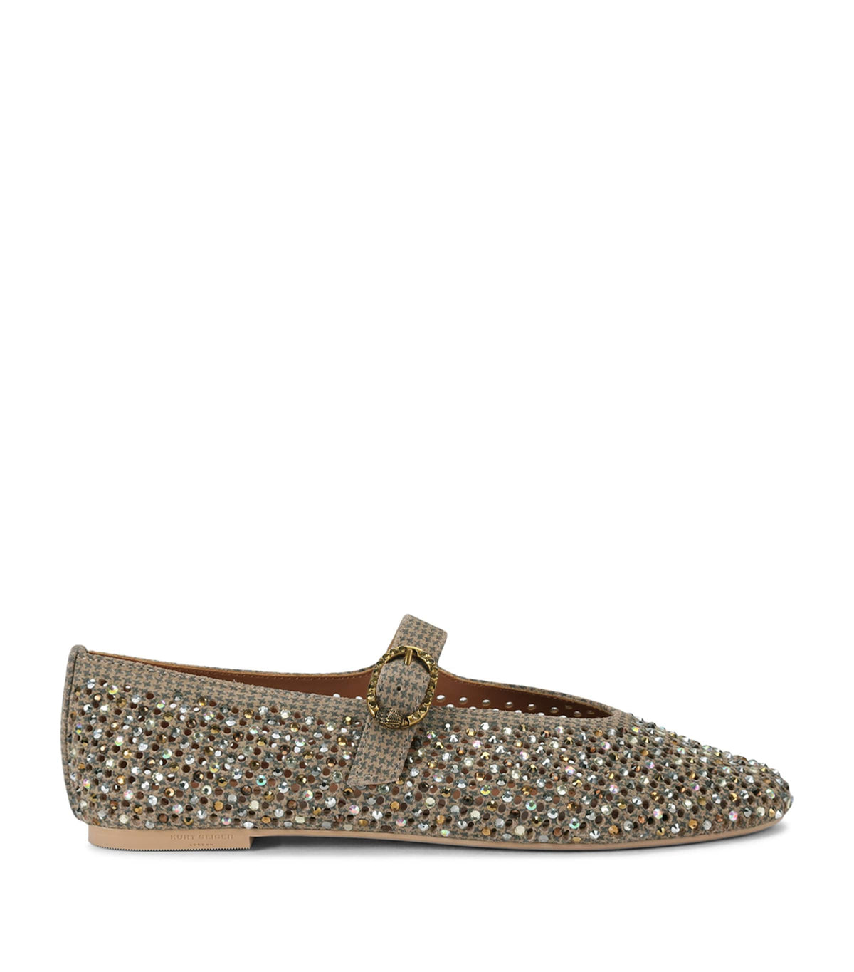 Kurt Geiger London Suede Embellished Mayfair Ballet Flats – 77106