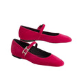HERMÈS JANE BALLET FLAT BEIGE RED & FUCHSIA