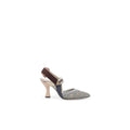 FENDI COLIBRÌ EMBROIDERED MESH SLINGBACK PUMPS GREY & PINK