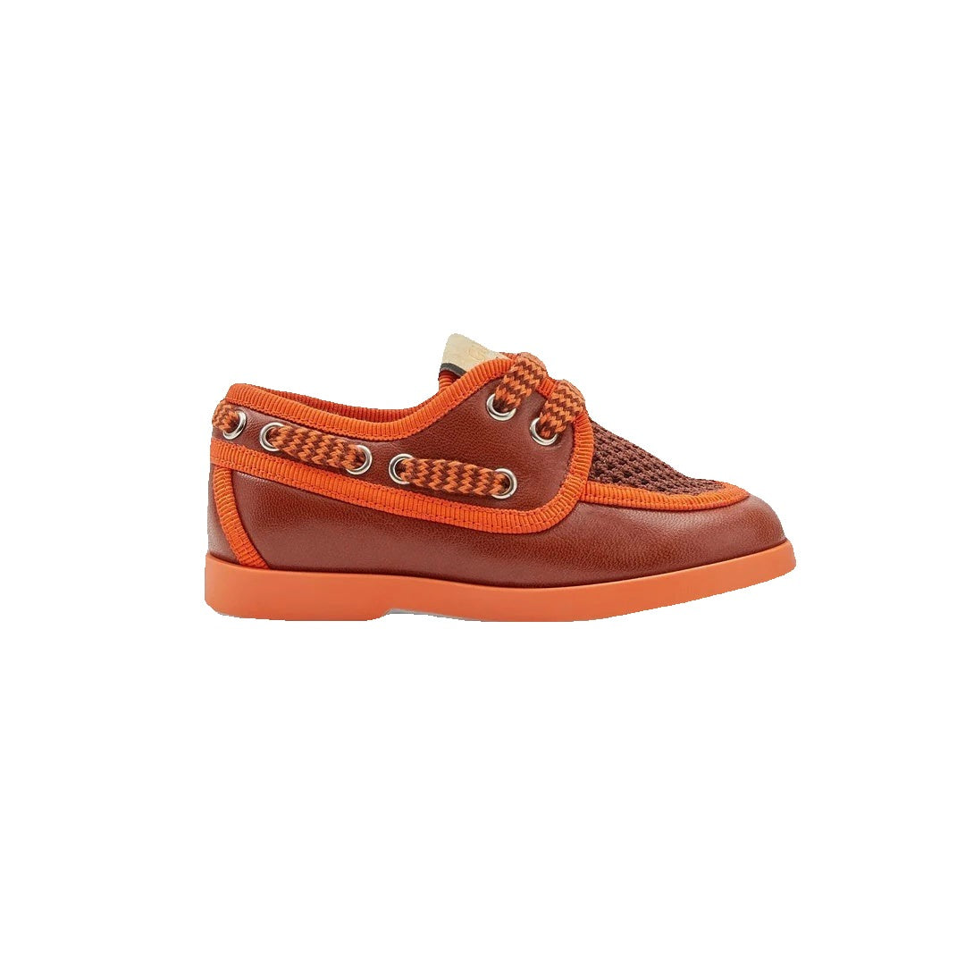 GUCCI BOAT SHOES ORANGE & BROWN