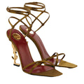 SAINT LAURENT SILK OPYUM SANDALS BLACK